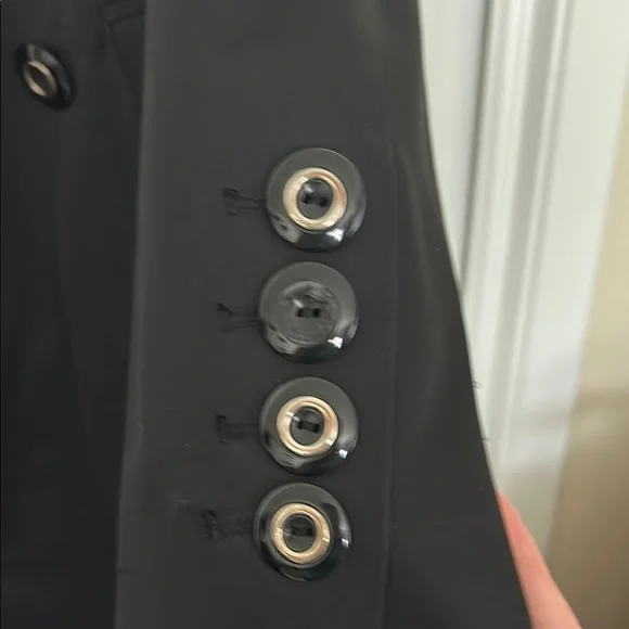 White House Black Market Black Trench Coat - Picture 3 of 7